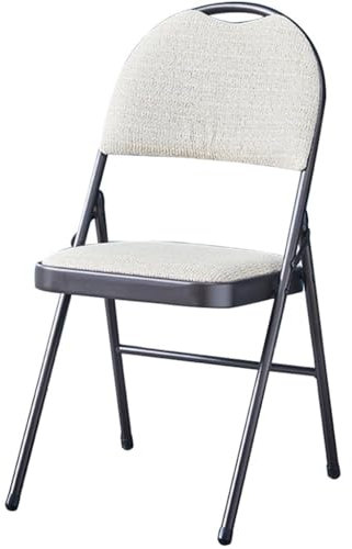 Konferenzstuhl Klappbar Klappstuhl Büro Zuhause Einfach Und Komfortabel Klappbar Stühle, Wohnzimmer Aus Baumwollleinen Empfangsstuhl Mit Griff, Tragfähigkeit 150 Kg(Beige)