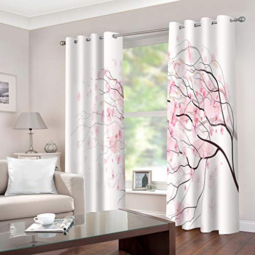 Verdunkelungsvorhänge mit Ösen, wärmeisoliert, 2 Paneele, Ringoberseite, Kindervorhänge für Wohnzimmer und Schlafzimmer, Dekoration, 280 x 260 cm, Rosa