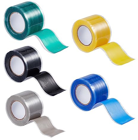 NICENEEDED 5 Rollen Cyrank Kajakpaddel-Griffband, 1,5 m x 2,6 cm | Silikon Klebeband für Sanitärschläuche, wasserdichtes selbstverschweißendes rutschfestes Gummiband für Kajak Kanu