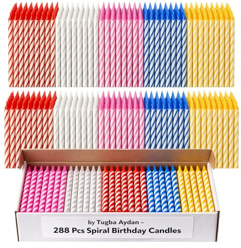 Lot de 288 petites bougies d'anniversaire de couleurs mélangées pour gâteau, bougie de gâteau pour anniversaire, fête