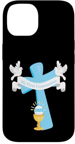 Coque pour iPhone 14 Croix Calice Eucharistie Petit-fils pour première communion 2025