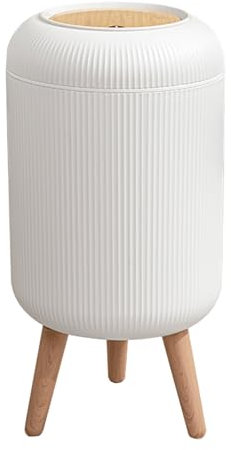 U2PICK Mini Trash Bin with Lid, 10 Liter Garbage Bin, Modern Waste Bin with Legs, Plastic Trash Can Suitable for Kitchen, Bathroom, Bedroom, Living Room, Office, Round