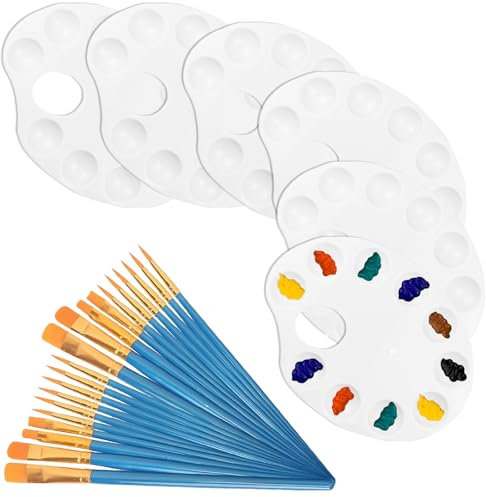 26 Stück Paletten, Mischpalette Kinder, Mischen, Farbmischpalette, Palette Malen, Pallettenmoebel Mischpalette Aquarell für Ölfarben und Aquarellfarben