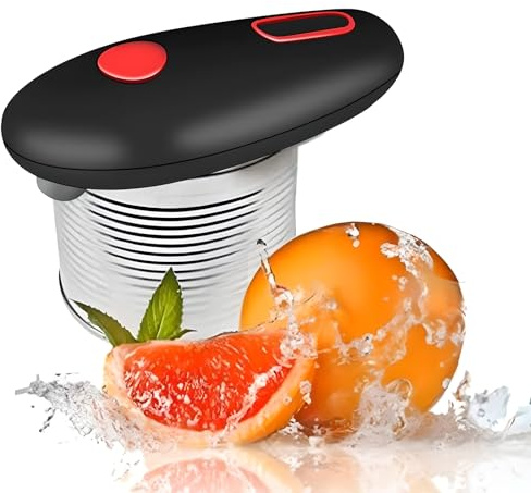 Apriscatole elettrico, apribottiglie magnetico, apriscatole automatico con funzionamento One Touch, apriscatole elettrico One Touch Apertura facile di qualsiasi dimensione di lattina con bordo liscio