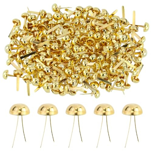 120 stycken mini Brads mönsterpåseklämmor, mönsterklämmor metall papperslås Splinbläck runda huvudklämmor scrapbooking Brads mönsterklämmor för skola kontor papper brevklämmor hantverk hantverk