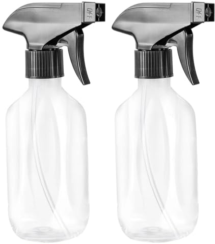 Srumvoat 2 Pack Spray Bottles, BPA-Free Refillable, 10 oz/300 ml Water Spray Bottle, with Adjustable Nozzle for Stream/Fine Mist Sprays, Leakproof Sprayer for Hair, Cooking, Cleaning