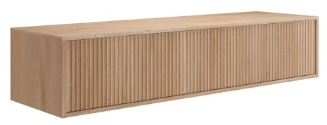 Vente-unique-Mobile sotto lavabo sospeso striato - Beige chiaro - 150 cm - ARNEGA