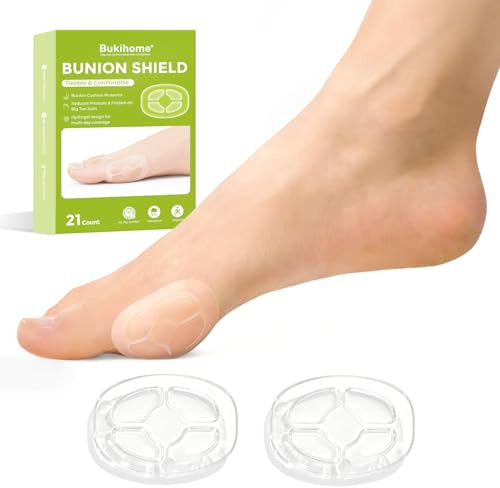 Bukihome Cuscinetti per alluce valgo per alleviare il dolore, cuscinetti per alluce valgo da 21 ct con tecnologia idrogel, protezione ammortizzante contro la pressione e l'attrito delle scarpe