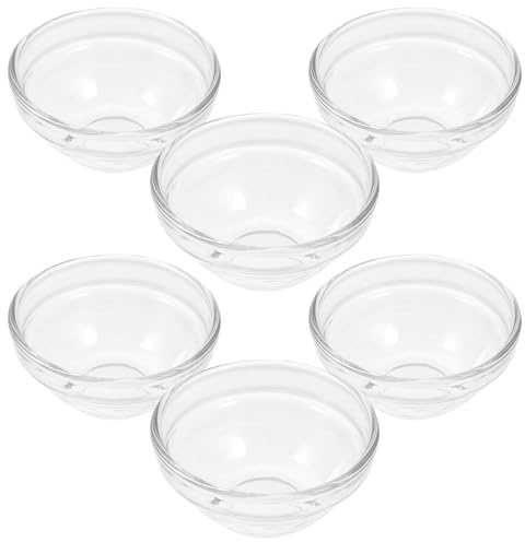 INOOMP 6 Cuencos de Vidrio Transparente para Pudín, Tazones Apilables Pequeños de 150 Ml, Resistentes al Microondas y Lavavajillas, Ideales para Postres y Aperitivos en Cocina y Comedor