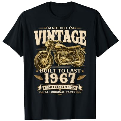 59 cumpleaños Hombre Moto Biker Motero Camiseta Vintage 1967 Camiseta