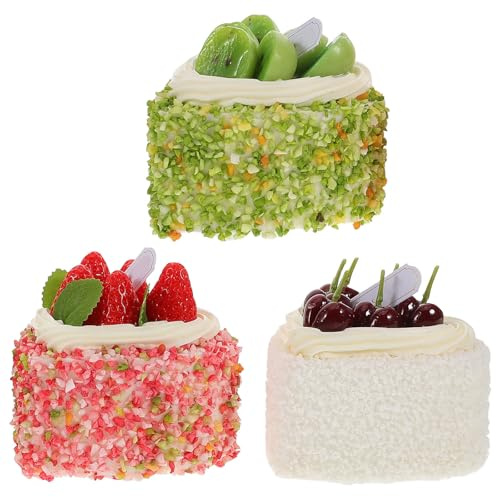 Anneome 3pcs Modèles De Gâteaux Artificiels Forme De Cœur en Écume pour Décoration De Cuisine Accessoires De Photographie Pâtisserie