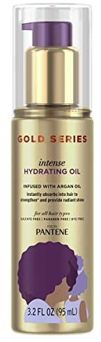 Pantene, Pro-V Gold Series Haaröl-Behandlung, sulfatfrei, intensiv feuchtigkeitsspendend, für natürliches und lockiges strukturiertes Haar, 94,6 ml