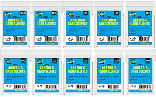 Arkero-G 1000 Soft Sleeves Small (japanische Hüllen Größe) - 10 Packungen durchsichtige Kartenhüllen für Yu-Gi-Oh! TCG Karten