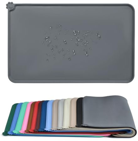 AUDWUD Silikon wasserdicht Hund und Katze Haustier Fütterung Matte,Anti-Rutsch-Tiernapf Matte,Haustier Fütterung Matte