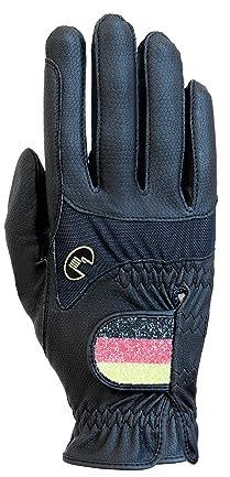 Roeckl Sports Reithandschuh Maryland, Turnier Sommer Handschuh, Schwarz 10