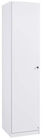 Rauch Möbel Buchholz Schrank abschließbar, Abschließbarer Kleiderschrank in Weiß 1-türig inkl. Zubehörpaket Basic 1 Kleiderstange, 1 Einlegeboden BxHxT 47x197x54 cm