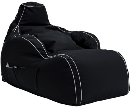 Game Over Videospiel Sitzsack Liegestuhl | Wohnzimmer | Seitentaschen für Controller | Headset-Halter | Hergestellt in Großbritannien | Ergonomisches Design für Entspannte Spieler (Kosmischer Rauch)