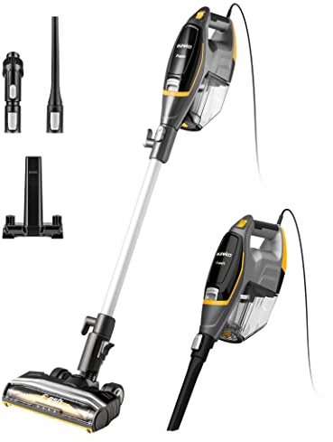 Eureka Flash Lightweight Stick Vacuum Cleaner, 15KPa Powerful Suction, 2 in 1 Corded Handheld Vac for Hard Floor and Carpet, Black