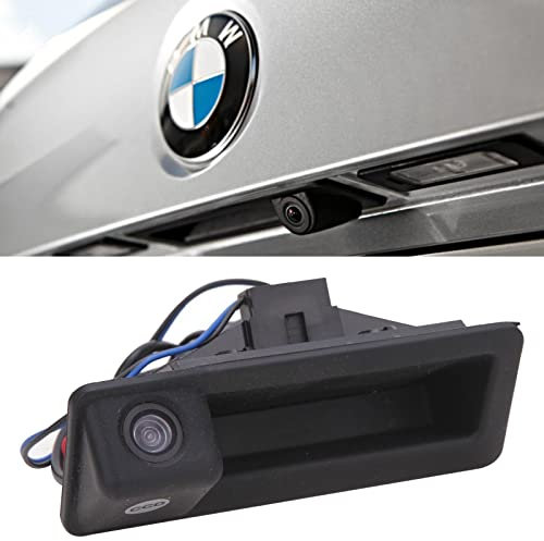 Rückfahrkamera Auto Kompatibel mit BMW E60 E61 E70 E71 E72 E82 E88 E84 E90 E91 E92 E93 X1 X5, 170 Grad Weitwinkel Auto Nachtsicht Wasserdicht Rückfahrkamera im Koffergriff integriert