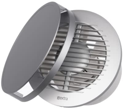 EUROPLAST Ø 125mm Extractor de Baño con Temporizador - Extractor de Aire Silencioso Plata - Ventilador de Pared para Cocina, Garaje, WC