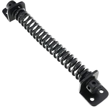 Tendeur de porte en fer robuste à fermeture automatique - Tendeur réglable en époxy noir pour portes de jardin, portes de clôture, portails en bois