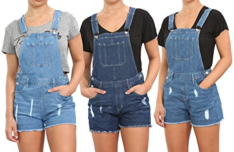 imporio 11 Girls Kids Denim Dungaree Short Length Pinafore Jumpsuit Play Suit UK Size 8Yrs to 14Years (13 Years, Dark Wash)