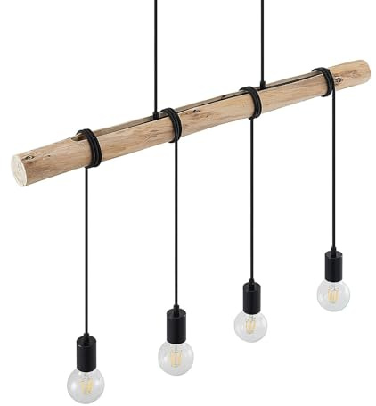 Lindby Ceiling Light Ferris dimmable (Vintage, Antique) in Brown Made of Metal for e.g. Living Room & Dining (4 Light Sources E27) from Pendant Lighting lamp Hanging Ceiling
