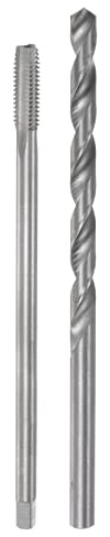 sourcing map Gewindebohrer Set M8x1.25x150/8mm, Gewindeschneider- und Bohrer set, Gewindeschneidwerkzeug | Fräsdraht, hohe Geschwindigkeit, Stahl, Spiralbohrer