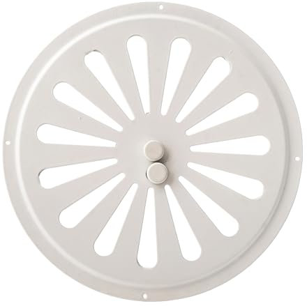 Griglia di Ventilazione Rotonda Apri-Chiudi – In Acciaio Zincato Verniciato RAL9016 – Griglia Bianca Regolabile per Pareti e Soffitti – Interni ed Esterni. (Ø 195 mm)
