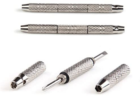 KONTONTY Tragbares 4-in-1 Schraubendreher Satz Multifunktionaler Kreuzschraubendreher Aus Metall Mit Etui Präzises Handwerkzeug Für Smartphone Tablet Brille Kamera