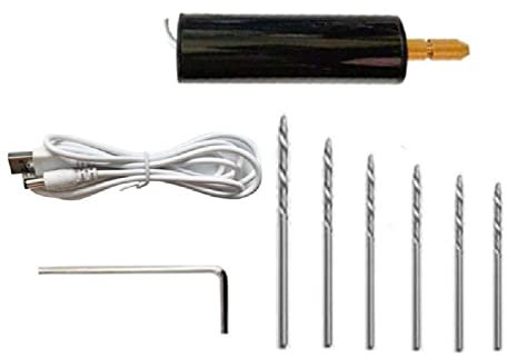 NAIXUE Herramienta eléctrica de perforación de bricolaje, mini taladro eléctrico para manualidades, joyería de resina, herramienta de artesanía de madera, taladro USB, grabado, taladro giratorio