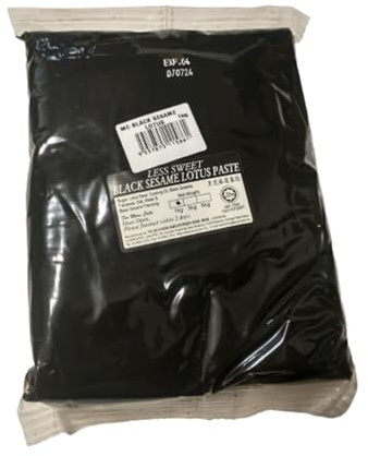 Ready to Eat Ready to be Used Reduced Sugar Black Sesame Lotus Paste for Mooncakes Dolly Cakes Baos Buns Pastries Tarts Mochis Rice Cakes Angku, 1 kg Each, Halal, exp 1st Jul 2026