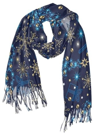 747 Deckenschal Mit Fransen Stern-Weihnachtsbaum Schals Damen Weiche Scarf Poncho Elegante Winterschal Für Geschenk Freizeit Hochzeit 68X196Cm