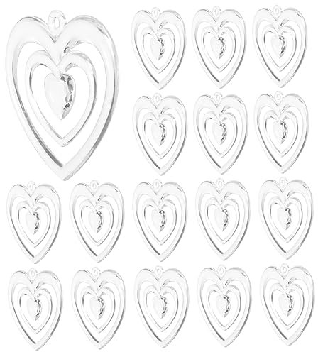 PRETYZOOM 50 Stück Herz-Anhänger Weihnachtsschmuck Valentinstag Dekoration Christbaumschmuck Weihnachtssto Geschenke Gefälligkeiten für Weihnachtsfeiern Partydekoration