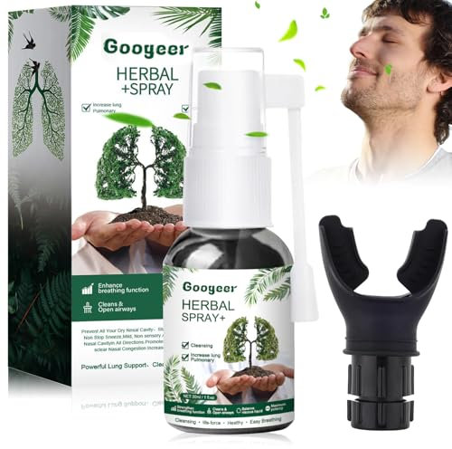 Herbal Lung Spray, mit Lungentrainer Atemtrainer, Kräuterlungenreinigungs und Reparaturspray, Herbal Lung Cleansing Spray, Lung Trainer, für Den Täglichen Gebrauch Geeignet