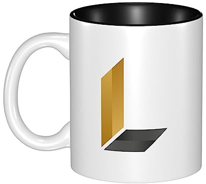 Tazza da Regalo 330Ml Marchio della Lettera L Tazza da tè in Ceramica con Manico Tazza Personalizzata Personalizzabile Tazza Festa della Mamma per Mamma, Ragazze, Bambini