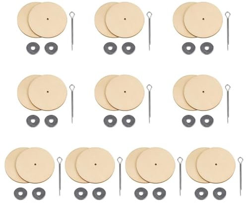 Qbkohphifm 10 Set di Connettori per Giunti per Bambole, Giunti A Coppiglia e Dischi in Fibra di Legno, Bulloni di Innesto Mobili, Accessori per Bambole, 20 mm