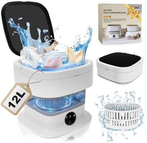 Portable Washing Machine with 3 Modes, 14L Mini Lavadora Portatil and spin dryer, Small Washing Machine Deep Cleaning Underwear, and Baby Clothes, 2 in 1Collapsible Washing Machine Dorm, Camp (GREY)