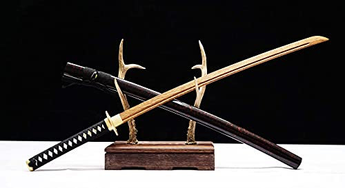 Rosewood Blade Bokken,Handgjord Katana Med Ren Koppar Handskydd,103cm Trä Samurai Svärd För Kendo Iaido Träning,Cosplay,Heminredning,samla, Svart