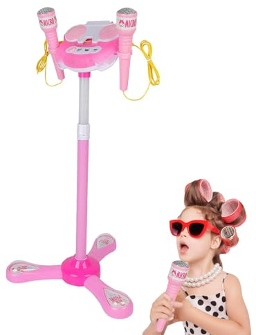 Jouets de microphone pour enfants - Ensemble de microphone de karaoké pour enfants réglable, jouet de chant amusant pour garçons et filles | Kit de jeu sur pied de microphone, support de microphone