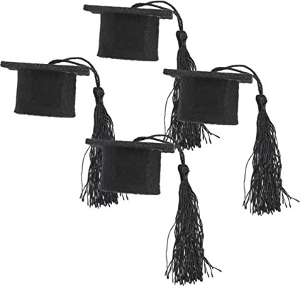 BESTonZON 4stücke Mini Doktorhüte Für Flaschen Kreative Abschlussdekoration Vielseitige Verwendung Als Bouquets Puppenkappen Und Party-deko Für Graduierungszeit