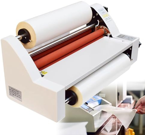 Beachtiful Máquina laminadora de 350 mm, Máquina laminadora de Rodillos Fríos y Calientes, laminadora Térmica de una o Dos Caras para Tarjetas de Papel, Chapa de Madera y láminas de PVC
