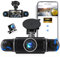 CAMECHO Dash Cam Auto 360 Gradi con 4 Telecamere Anteriore e Posteriore Sinistra Destra, Dashcam con APP, Visione Notturna IR, Registrazione in Loop, G-Sensor, Aiuto al Parcheggio, Parcheggio 24 ore
