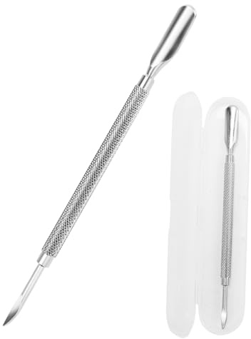Cuticle Pusher Nail Polish Remover 2-in-1 Cuticle Trimmer Nail Care Tool Cuticle Pusher with 2 Ends Stainless Steel Manicure Tool (Pointed end)