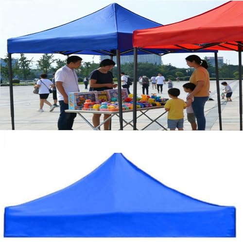 Cocoarm Cubierta de Dosel Cuadrada, 3x3m, Azul, Tela Oxford, Plegable, Reemplazo para Sombra de Patio, Jardín y Exterior