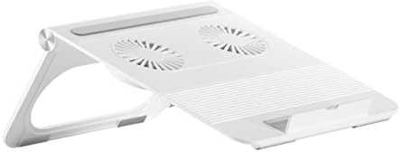 EPIGEIST Adjustable Laptop Cooling Rack with Dual Fans, Foldable Laptop Stand Cooler for Notebook Pc Support, White Cooling Pad Suitable for Office and Home Use