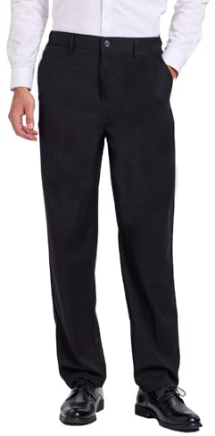 Tall Men's 36/38 Inseam Classic Dress Work Pants Black