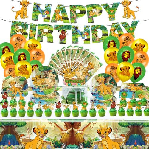 125 Stück Geburtstag Deko, Kinder Geburtstagdeko,Jungen Mädchen Birthday Decorations,Party Supplies Set mit Teller,Banner,Servietten,Luftballons,Cake Topper,Einladungskarte,Folienballon