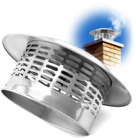 Chapeau de Cheminée De Toit 70/110/200mm Couvercle de Cheminée Hotte Anti Pluie, Capot de Cheminée Inox pour Poêles Chaudières(200 mm/7.87in)