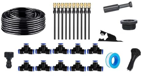 Aspersor automático Kit de pulverizador Universal for jardín, 20-5 m, riego automático con curvatura de 360°(15 Meters)